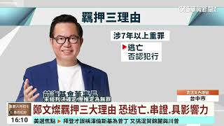 鄭文燦羈押三大理由　恐逃亡.串證.具影響力｜華視台語新聞 2024.07.12