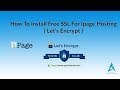 How To Install Free SSL For Ipage Hosting  - Let's Encrypt