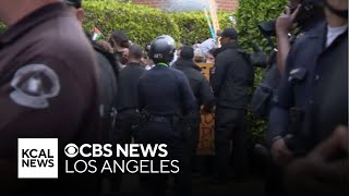 Protesters clash with police on UCLA campus