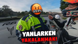 YANLARKEN POLİSE YAKALANDIK! | MT-09 \u0026 R6 MOTOVLOG MANYAK GAZLAMA!