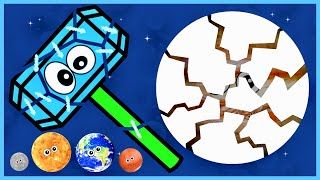 GLASS Planets 2 | Planet SIZES for BABY | Funny Planet comparison Game for kids | 8 Planets sizes