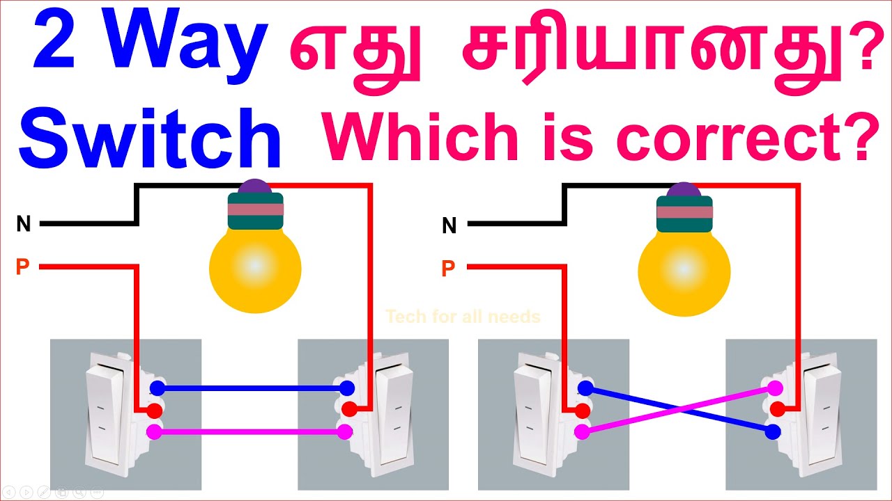 Two Way Switch Connection In Tamil | House Wiring | Tech For All Needs ...