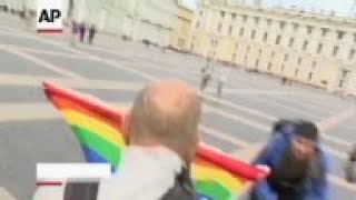 Several Russian LGBT activists were arrested by police at a Gay Pride demonstration in St. Petersbur