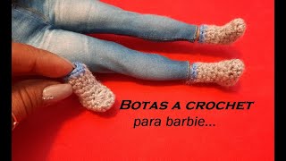 Botas a crochet para barbie