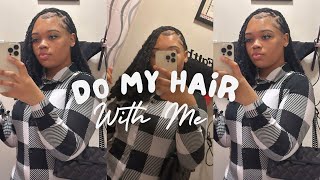 Doing my hair!!! Soft locs w/ barrel ends!!!