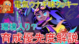 新実装された電気ウナギ味クッキーの性能が尖りすぎでぶっ壊れ？育成優先度と最適編成を使って解説します！【クッキーラン オーブンブレイク】