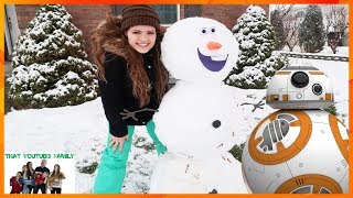 Our First Snowman And Playing With BB8 / That YouTub3 Family