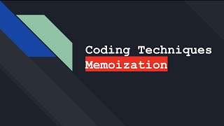 Coding Techniques - Memoization | Java Implementation | Fibonacci Series Implementation