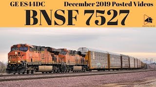 BNSF AutoRack Train Westbound Needles Sub ES44DC Locomotive BNSF 7527 12/22/2019