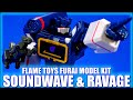 Transformers Soundwave and Ravage Flame Toys Furai Model Kit Build and Review