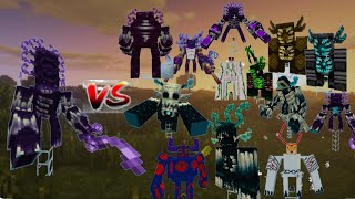 DUMBLOB HYBRID WARDEN vs Wardens plus+ and other wardens,mobs #mobbattle #minecraft #minecraftpe