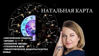 РАЗБОР НАТАЛЬНОЙ КАРТЫ | СТЕЛЛИУМ В ДЕВЕ | ВЛИЯНИЕ ЖРЕБИЕВ  КОРОЛЕВСКИХ ЗВЕЗД | КРИТИЧЕСКИЕ ГРАДУСЫ