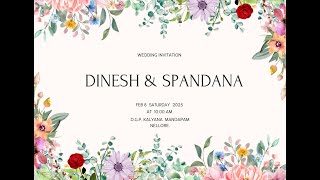 DINESH  \u0026   SPANDANA  WEDDING LIVE  START