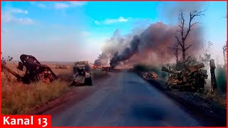 90 destroyed Russian vehicles in 5 minute-road - Work of Ukrainian army in Donetsk’s death road