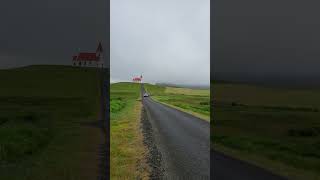 Ingjaldshólskirkja: Lovely Church with Red Roof and Stand Under the Snefellsjokull