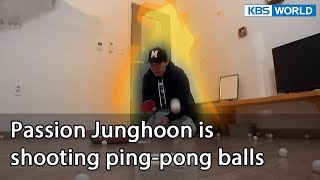 Passion Junghoon is shooting ping-pong balls(2 Days \u0026 1 Night Season 4 Ep.127-5)|KBS WORLD TV 220605