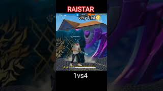 Raistar 1 vs 4 clutch 😳 | very fast 😱 movement 😌 | free fire short video | Barish ki jaaye free fire