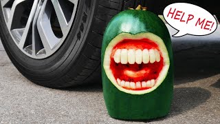 Car vs Watermelon Experiment || soft & crunchy crushing experiment on camera|| The Discovery Expert