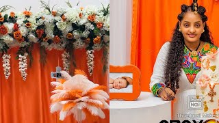 የልጄ ክርስትና ዲኮሬሽን //easy wedding, christening, birthday, baby shower flower backdrop decoration