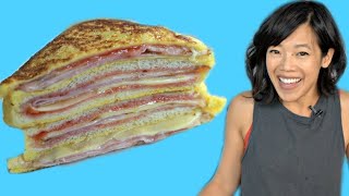 MONTE CRISTO -- ham \u0026 cheese FRENCH TOAST sandwich | How to Make STRAWBERRY FREEZER JAM