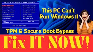 Fix 'This PC Can't Run Windows 11': Easy TPM & Secure Boot Bypass! | 2024 Update (Hindi Guide)