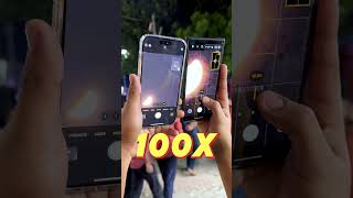 iPhone 15 Pro Max VS Samsung S23 Ultra Moon Zoom Test 🌚🌝 #shorts #viral