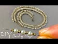 Beaded Pearl Necklace Tutorial using Seed Beads | Beaded Jewelry Making