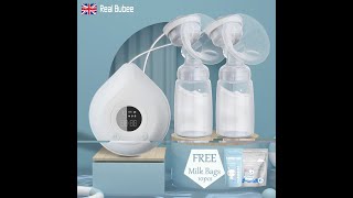 Real Bubee Rechargeable Breast Pump Portable Painless Strong Suction 3 Modes \u0026 9 Levels