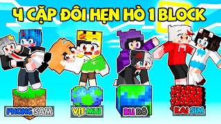 Kairon Thử Thách 24H Hẹn Hò Sinh Tồn 1 Block Cùng 4 Cặp Đôi Cơm Tró Trong Minecraft 😍