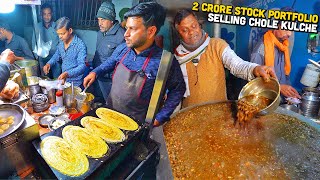 2 CR Portfolio Chole Kulche 😍 Stock Market Street Food India 😍 ₹10 mein 4 Golgappe, Papdi Chat