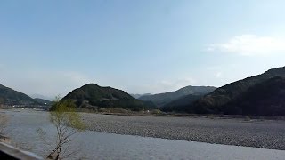 【桜の車窓】大井川鐵道 桜並木と大井川@大和田→家山