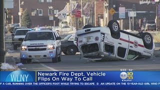 Newark Fire Vehicle Flips