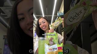 eating GREEN food at the korean convenience store 💚 #shorts