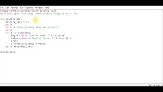 simple python program print grocery list