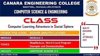 VTU BA (17CS82) BIGDATA ANALYTICS [Hadoop MapReduce Framework & Programming] (M1 L4)
