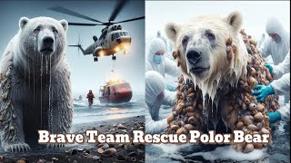 Brave rescue team successfully saved a polar bear injured by millions of barnacles | animals rescued