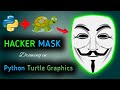 Hacker Mask Sketch using Python Turtle Graphics and OpenCV in Python Programming | Python Project👨‍💻