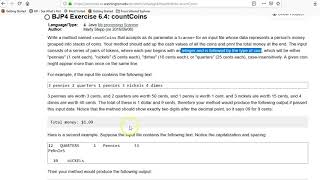 Building Java Programs Chapter 6 Exercise 4 countCoins