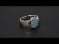 boulder opal triplet u0026 multi gemstone ring in rhodium over sterling silver 2.85ctw