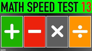 Math Speed Test #13 (25 Problems) - Addition Subtraction Multiplication Division Mental Maths Drill
