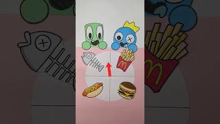 Rainbow Friends Blue x Green Mukbang Food Challenge😭Stop Motion Animation #shorts #youtubeshorts