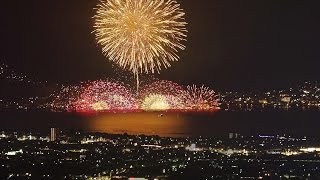 [ 4K Ultra HD ] 諏訪湖の夜景と花火大会（全国新作花火大会）Lake Suwa-ko Fireworks  (Shot on RED EPIC)