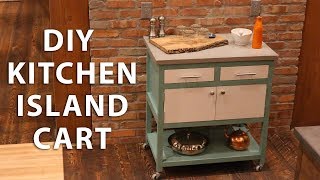 DIY Kitchen Island Cart with a Concrete Top