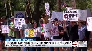 VIDEO: ‘Hands Off!’ rally packs Summerville to protest against Trump’s administration