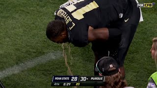 Chris Jefferson throws up after go-ahead pick 6 vs. Penn State