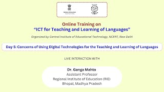 Day 5: Concerns of Using Digital Technologies for the Teaching and Learning of Languages