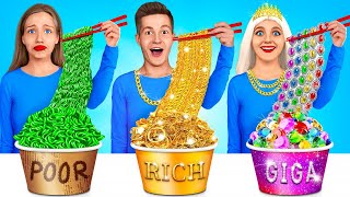 Rich vs Poor vs Giga Rich Food Challenge | Expensive Cooking Challenge by MEGA GAME