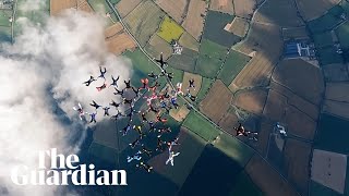 Skydivers complete largest ever sequential formation dive in new British record