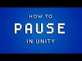 How To Make Pause/Resume Menu in Unity