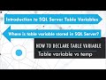 How to DECLARE table variable in SQL Server?